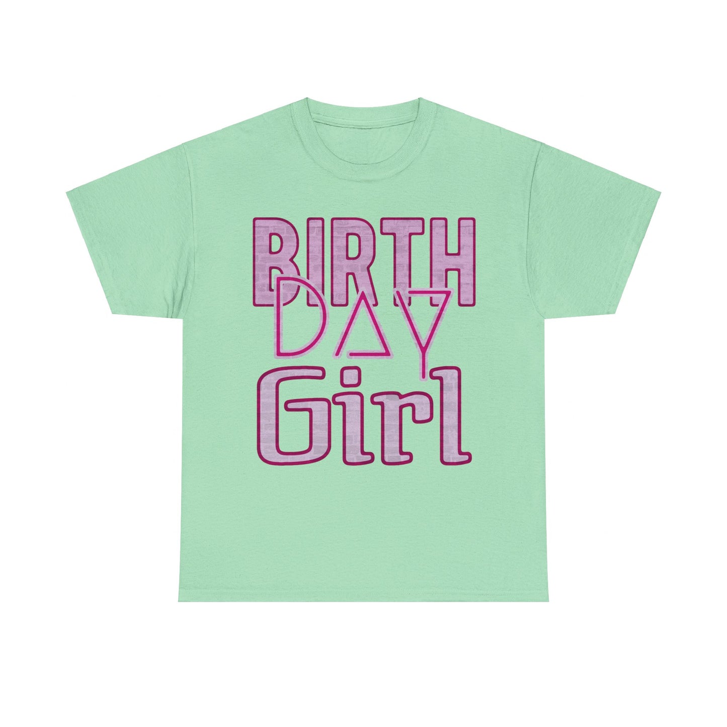 Birthday Girl Pink Brick Wall Grunge Look Unisex Heavy Cotton Tee