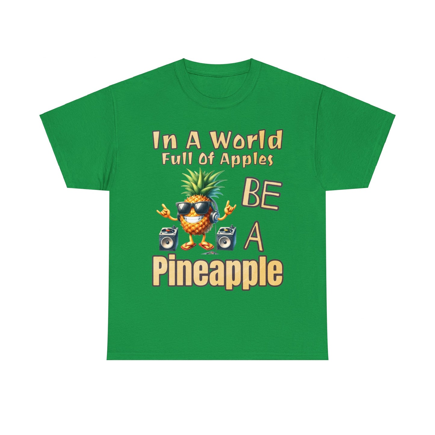 Cool Pineapple With Music & Speakers Unisex Heavy Cotton Tee