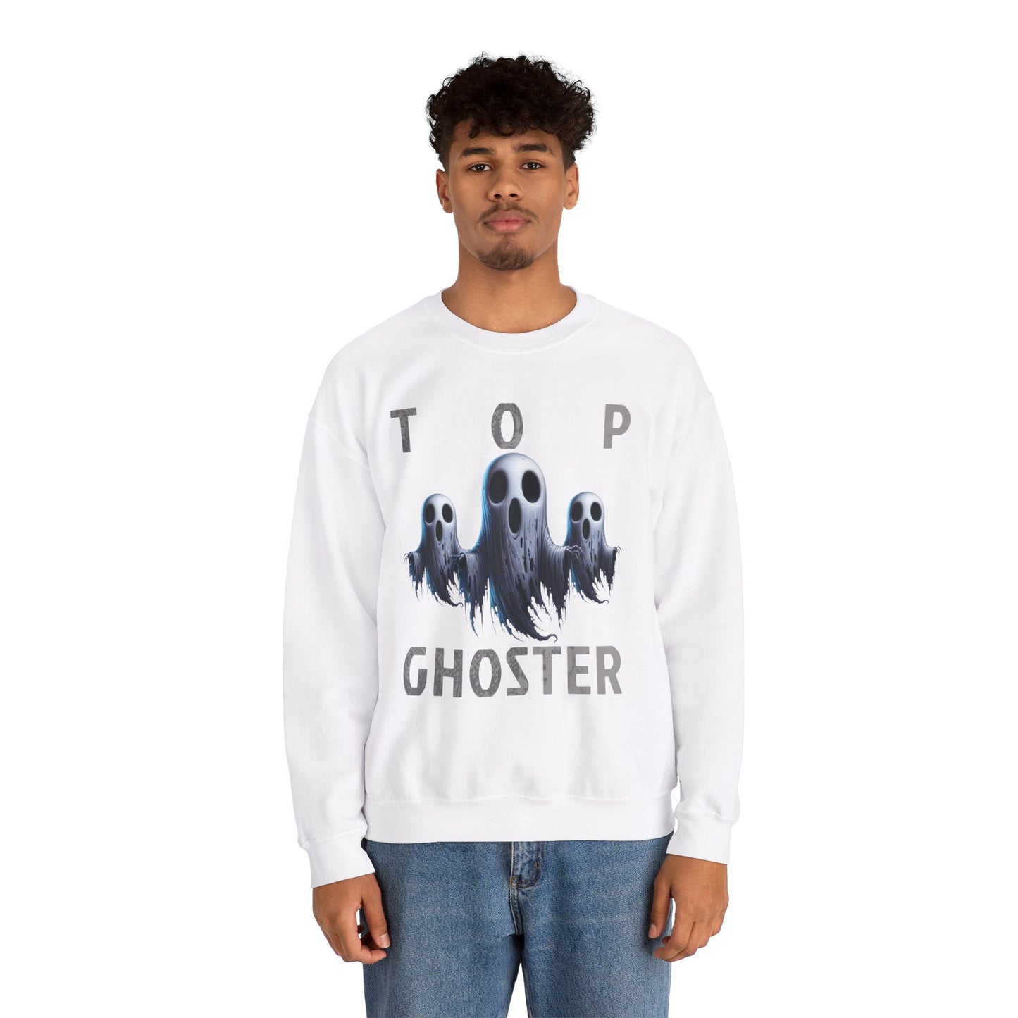 Top Ghoster Ghost Ghoul Scary Creepy Happy Halloween Sweatshirt