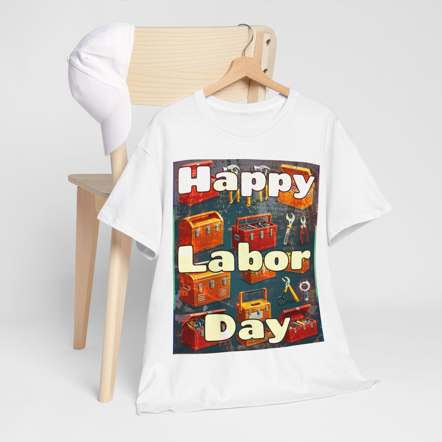 Happy Labor Day Celebrations Grunge Unisex Heavy Cotton Tee