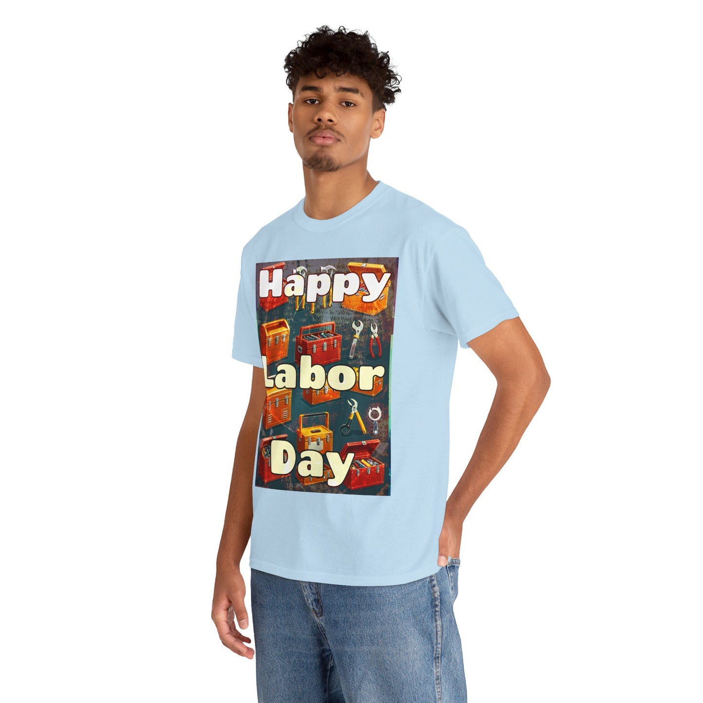 Happy Labor Day Celebrations Grunge Unisex Heavy Cotton Tee