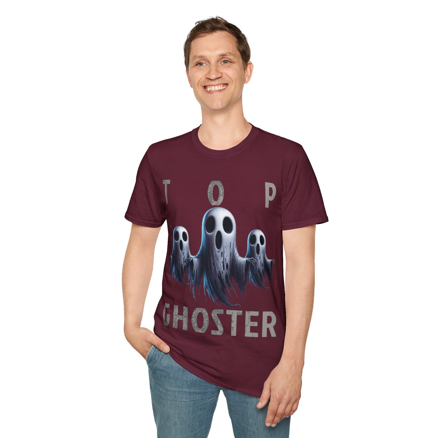 Top Ghoster Ghoul Spirit Scary Creepy Festive Happy Halloween T-Shirt