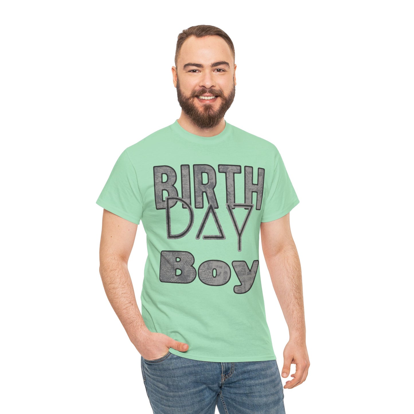 Birthday Boy Dark Washed Look Unisex Heavy Cotton Tee