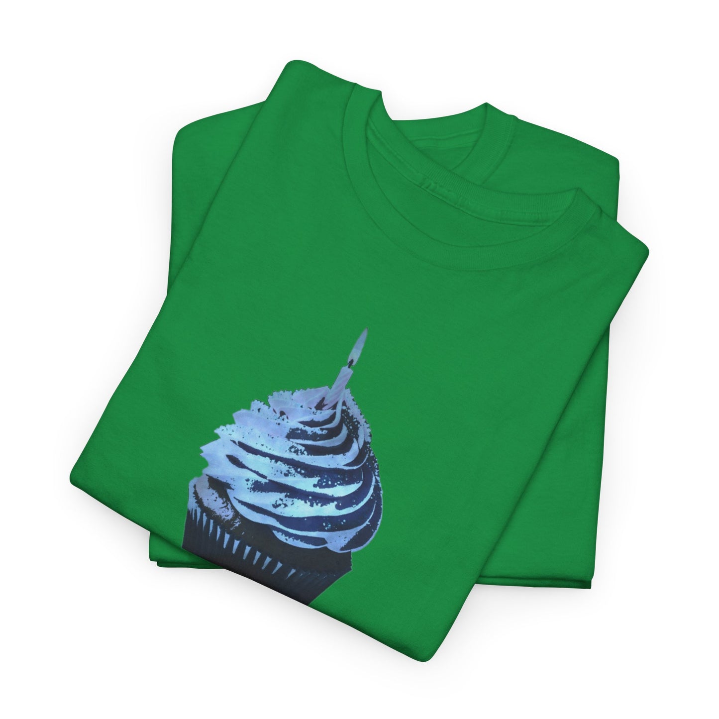 Birthday Boy Cupcake Blue Faded Design Unisex Heavy Cotton Tee