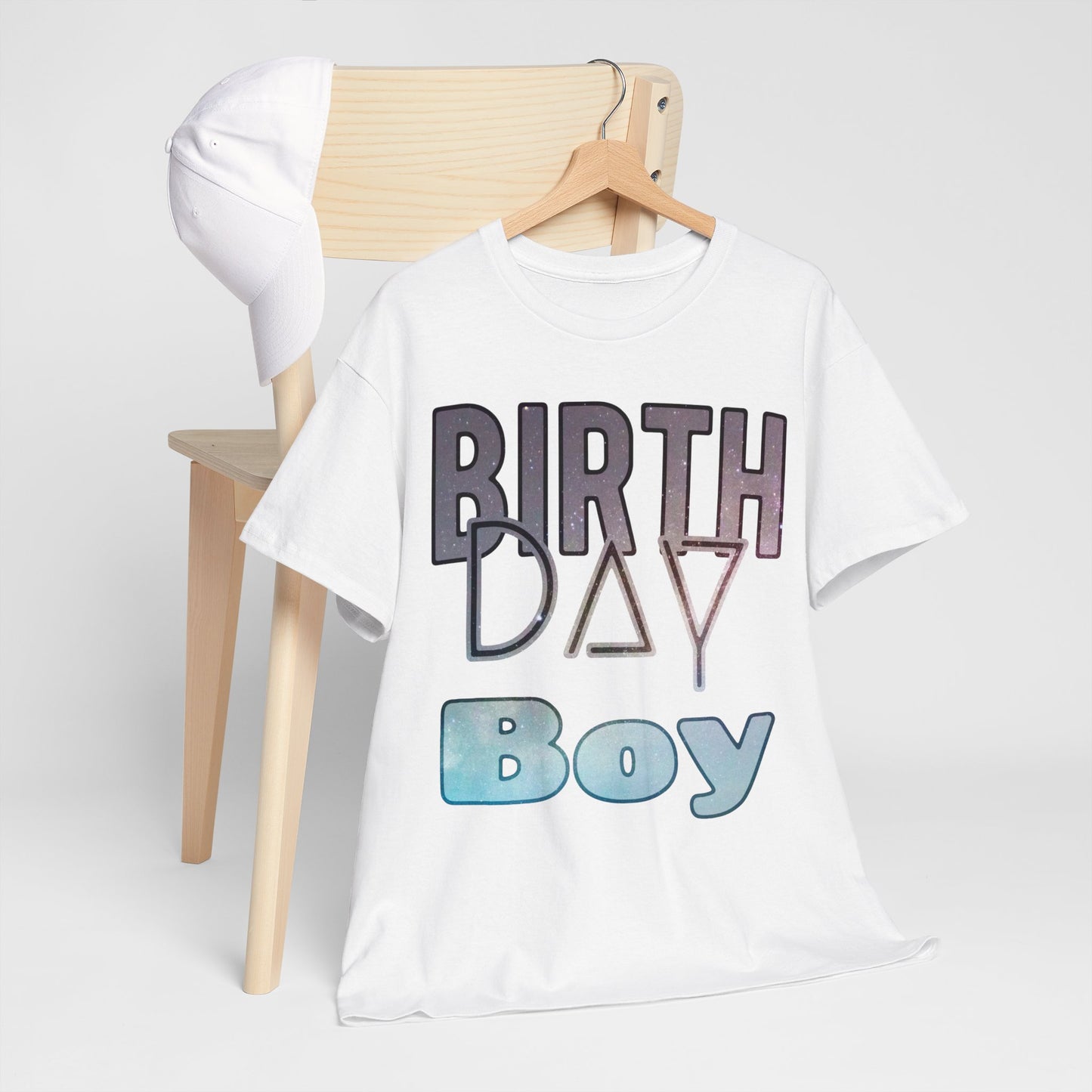 Birthday Boy Stars In Dark Sky Unisex Heavy Cotton Tee