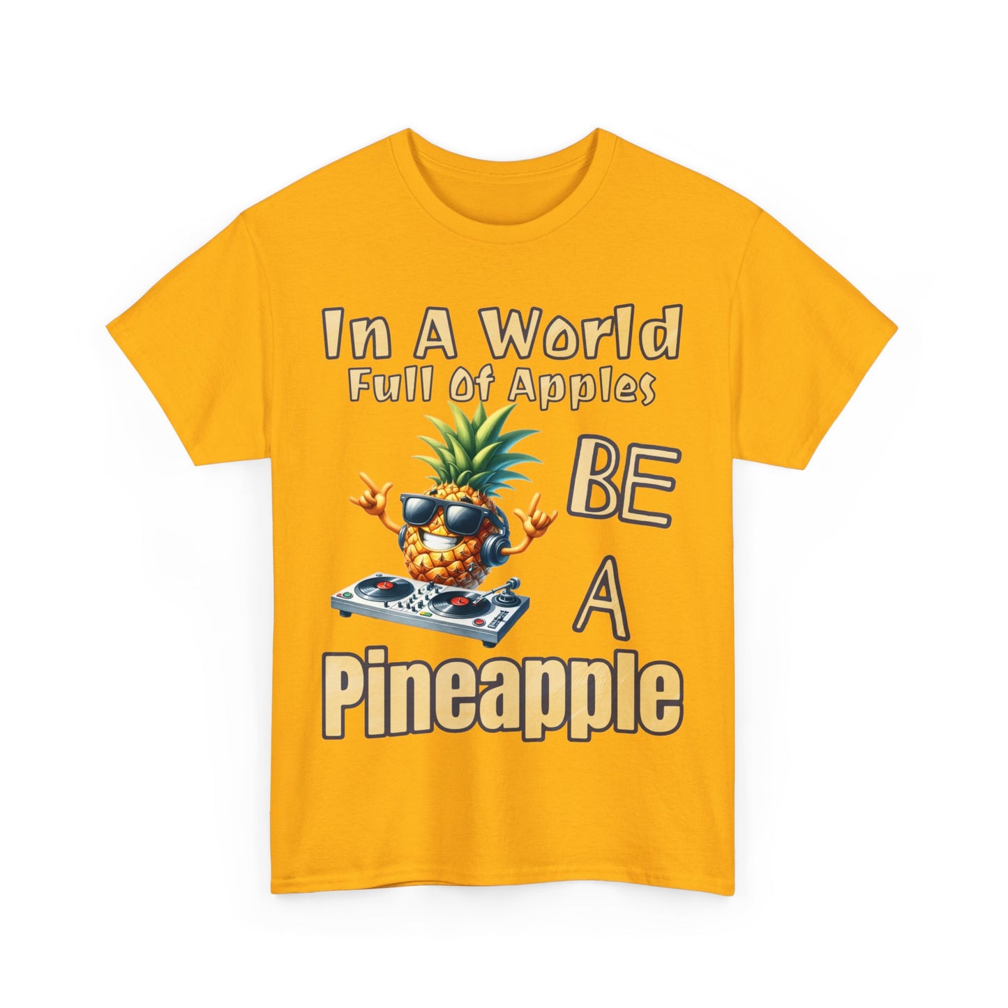 Cool Pineapple DJ Music Decks Unisex Heavy Cotton Tee