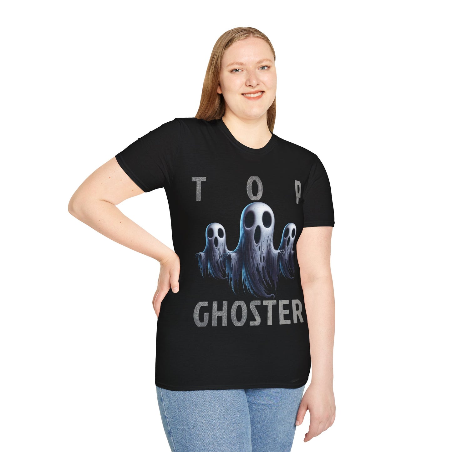 Top Ghoster Ghoul Spirit Scary Creepy Festive Happy Halloween T-Shirt