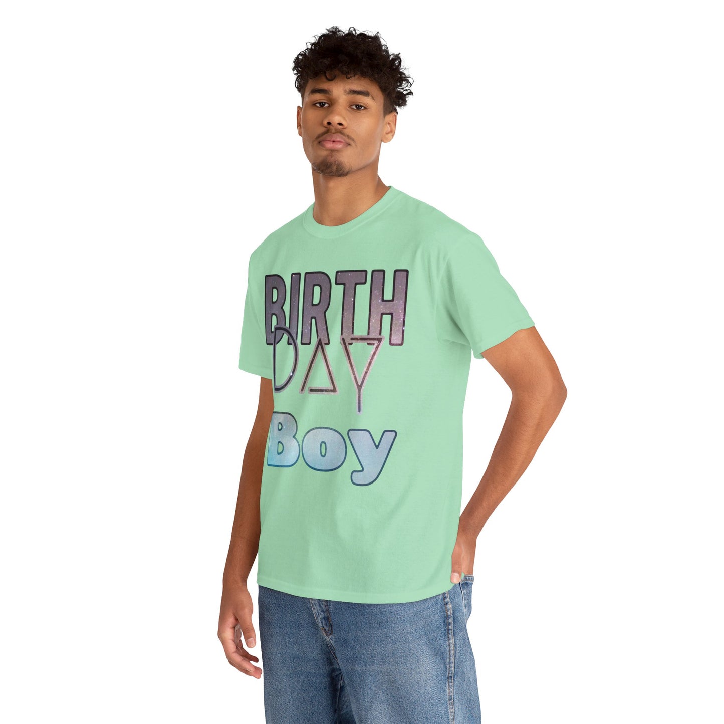 Birthday Boy Stars In Dark Sky Unisex Heavy Cotton Tee