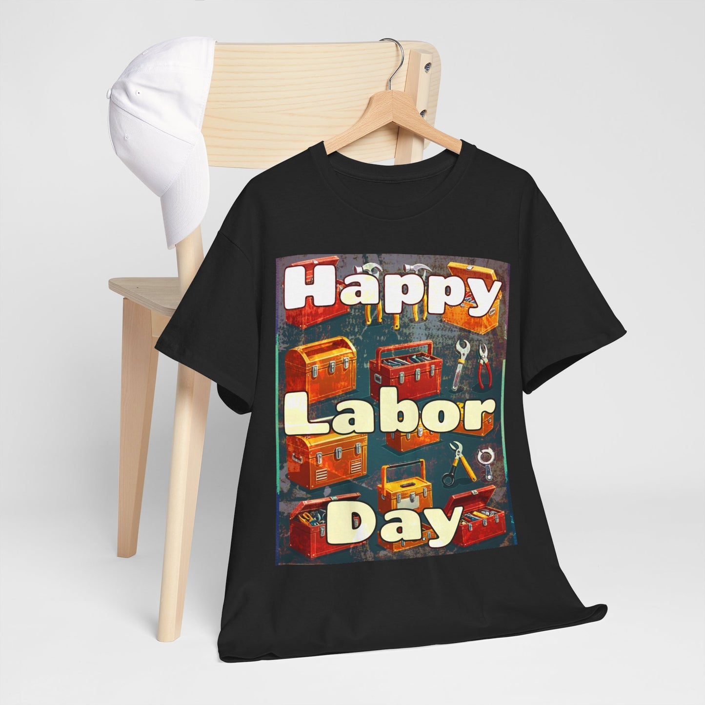 Happy Labor Day Celebrations Grunge Unisex Heavy Cotton Tee