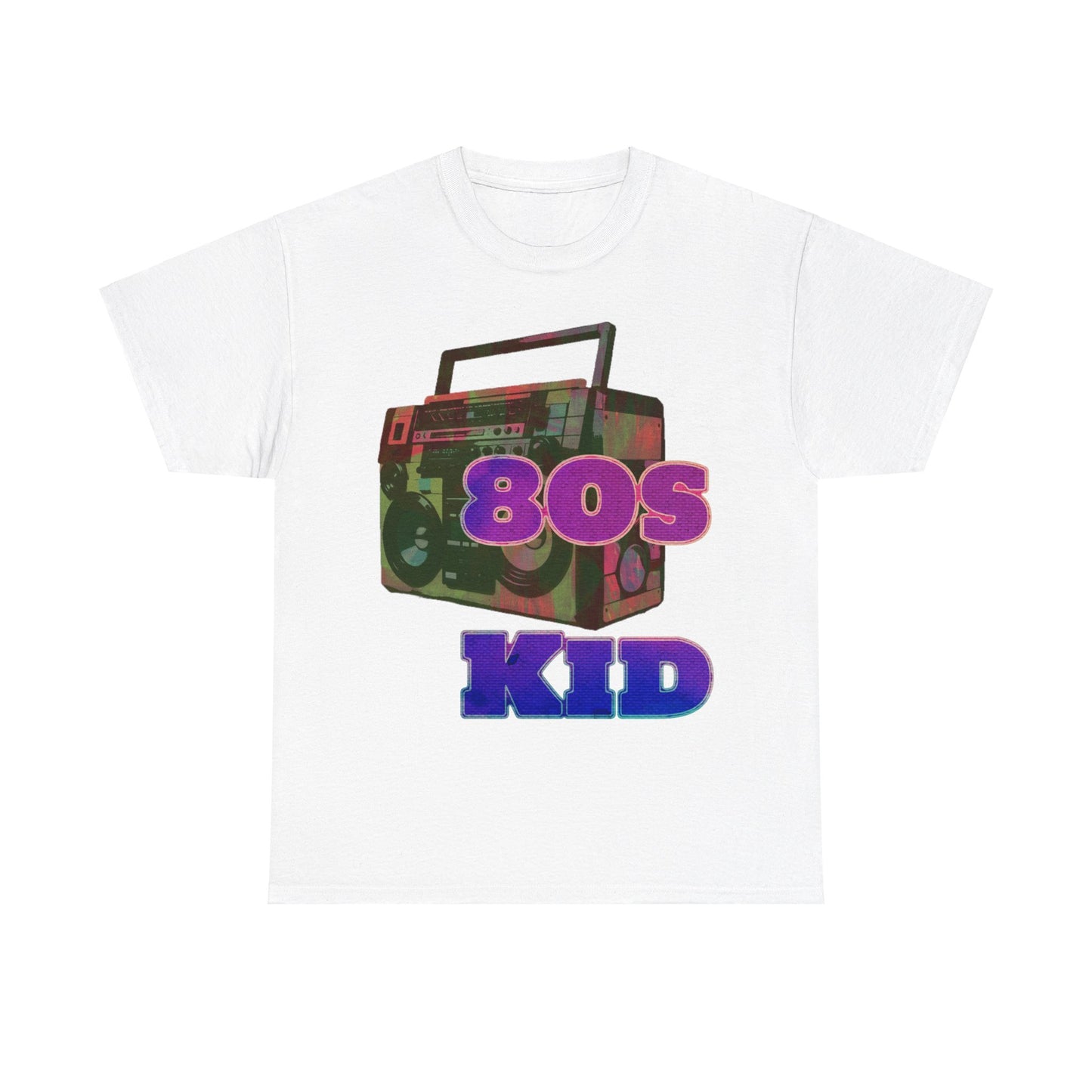 80s Kid Stunning Boombox design Unisex Heavy Cotton Tee