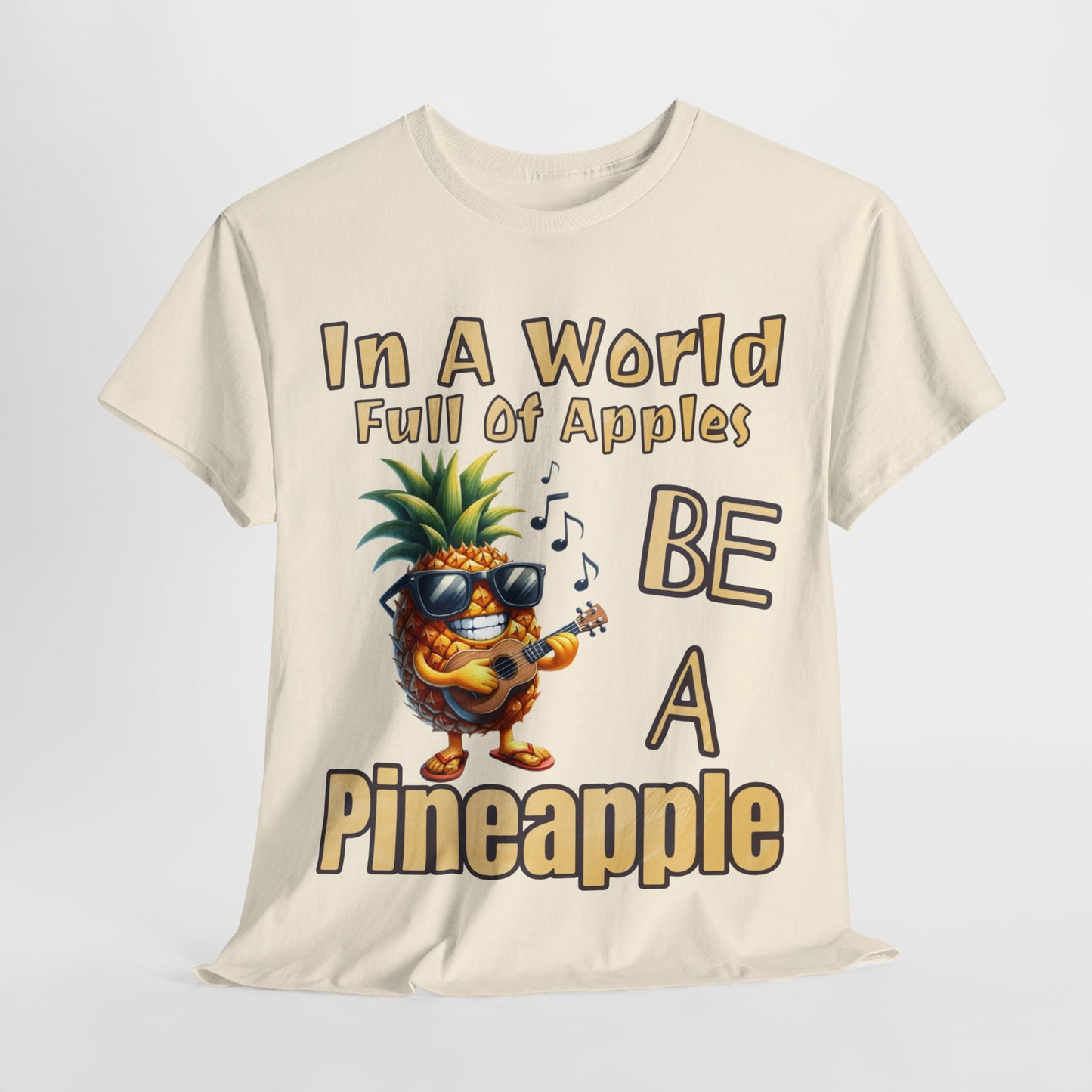 Cool Pineapple Guitar Music Design Unisex Heavy Cotton Tee