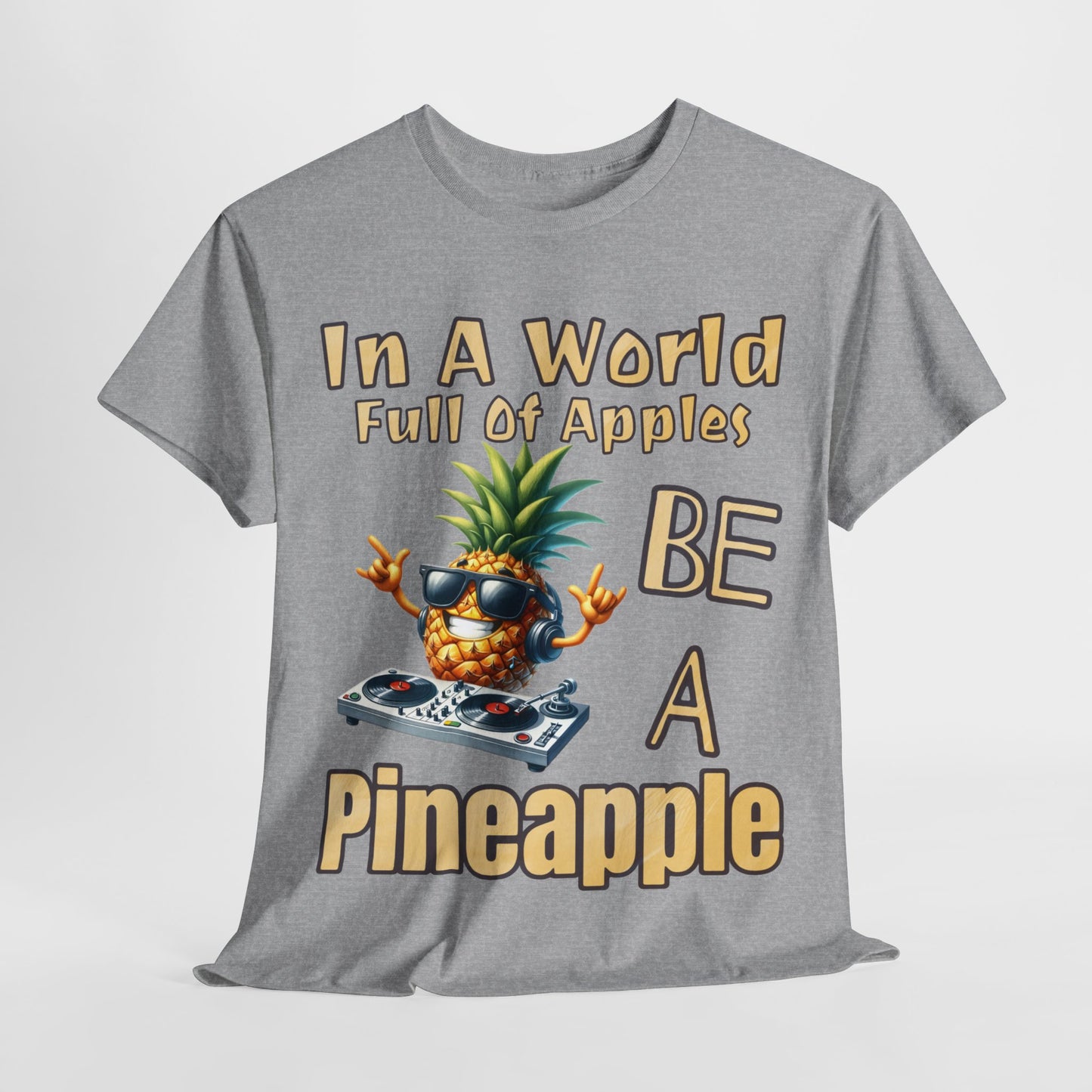 Cool Pineapple DJ Music Decks Unisex Heavy Cotton Tee