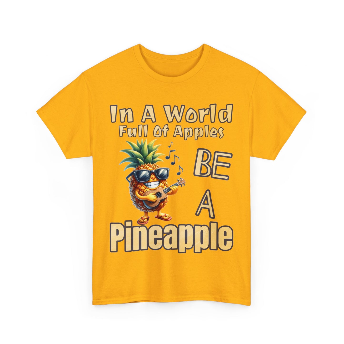 Cool Pineapple Guitar Music Design Unisex Heavy Cotton Tee