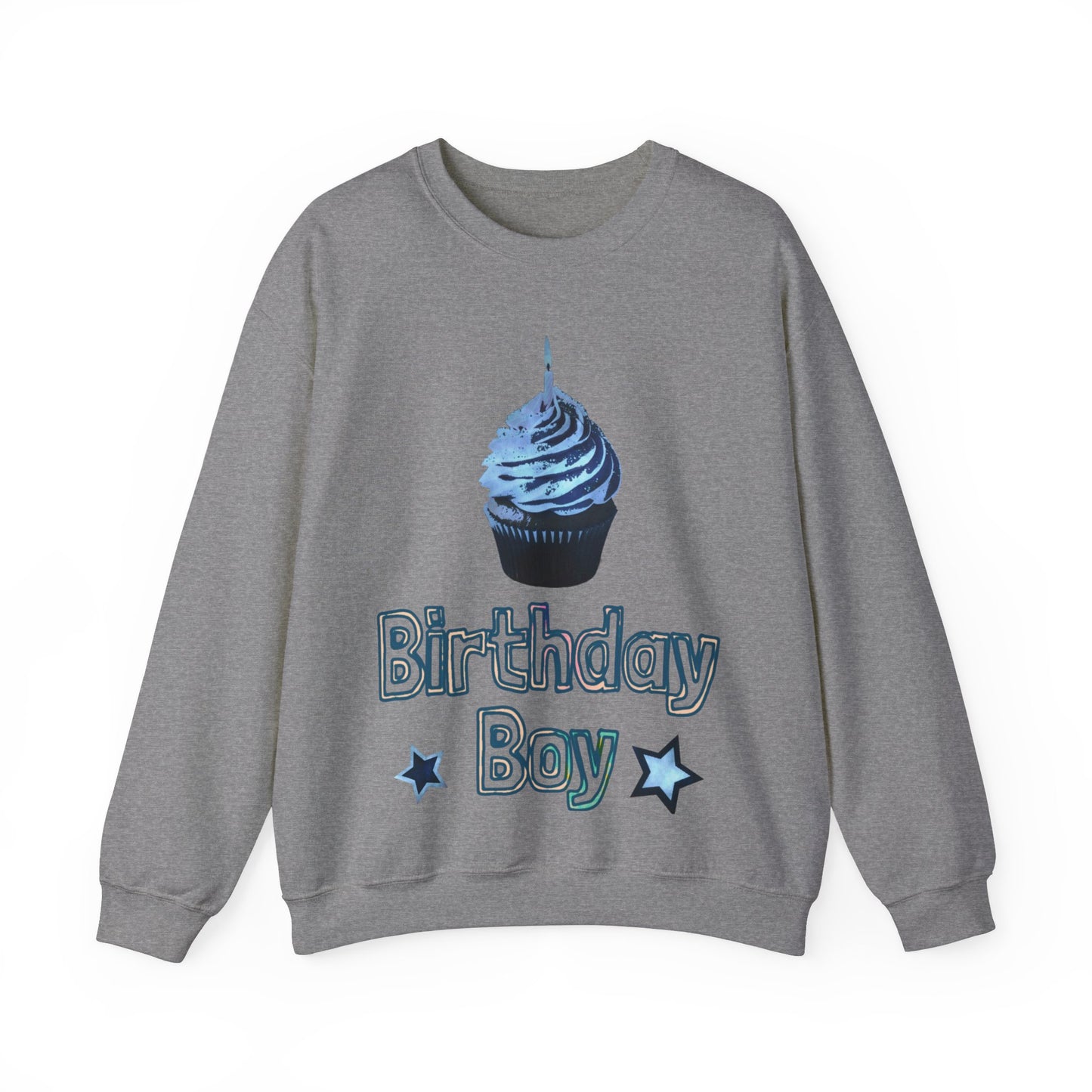 Birthday Boy Blue Cupcake Grunge look Unisex Heavy Blend™ Crewneck Sweatshirt