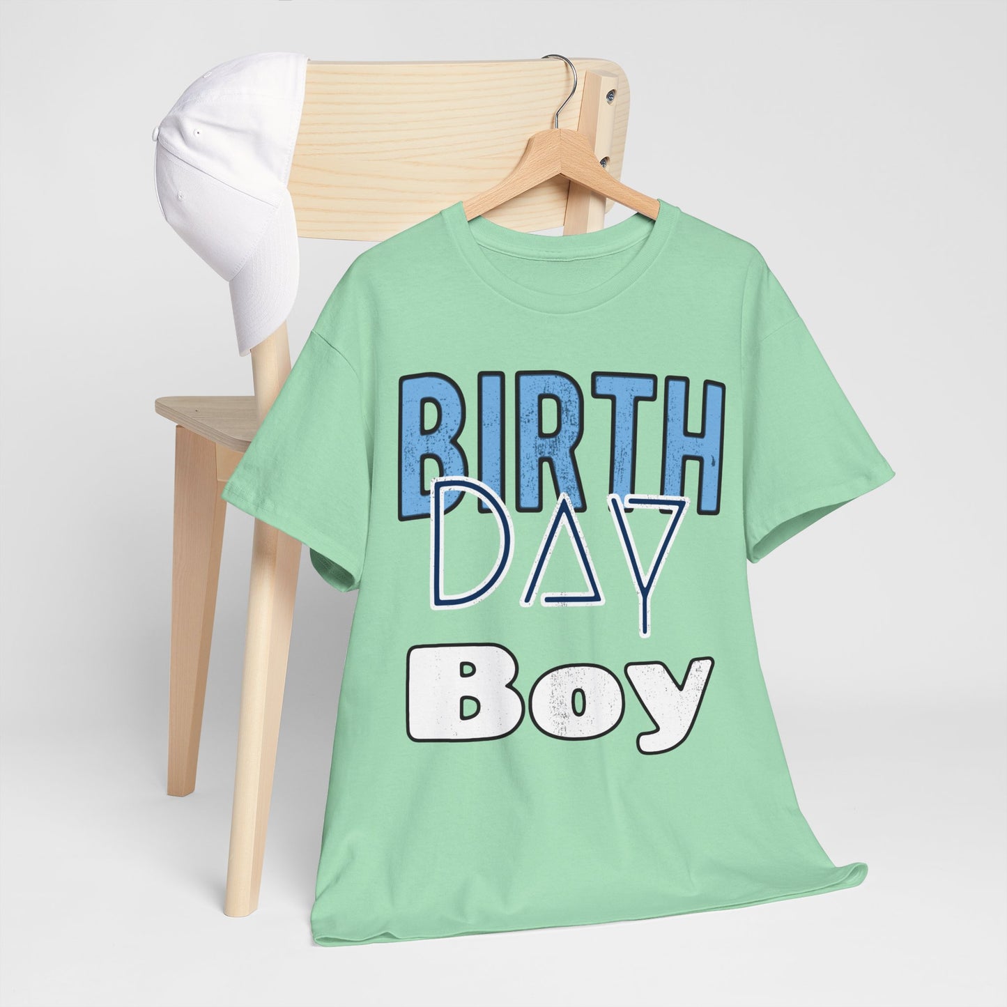 Birthday Boy Blue Washed Look Unisex Heavy Cotton Tee