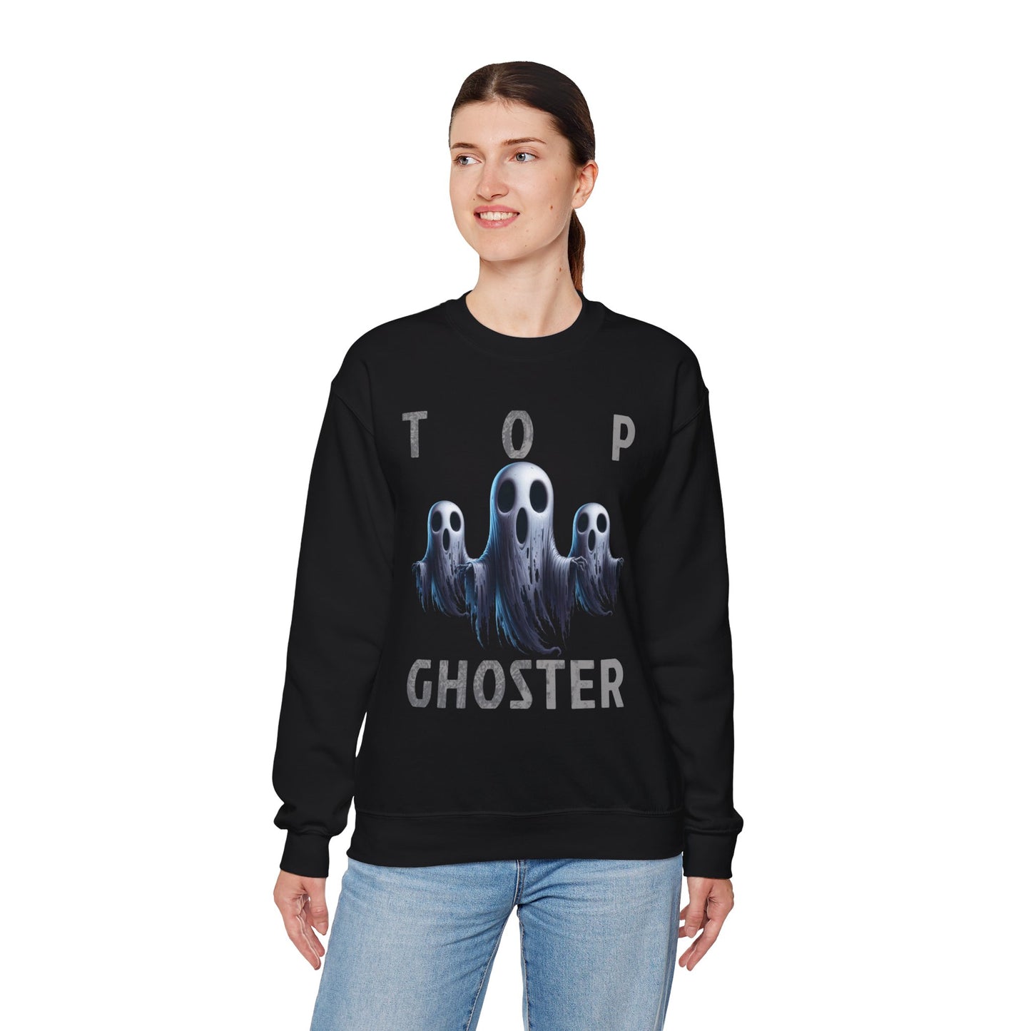 Top Ghoster Ghost Ghoul Scary Creepy Happy Halloween Sweatshirt