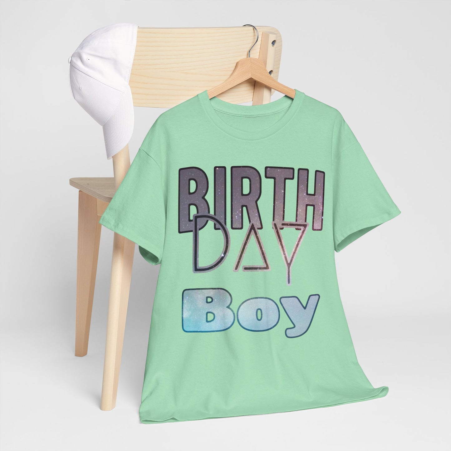 Birthday Boy Stars In Dark Sky Unisex Heavy Cotton Tee