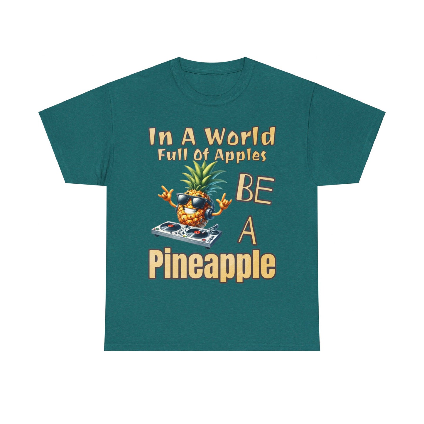 Cool Pineapple DJ Music Decks Unisex Heavy Cotton Tee