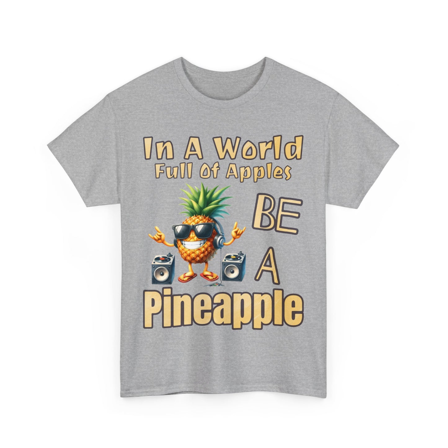 Cool Pineapple With Music & Speakers Unisex Heavy Cotton Tee