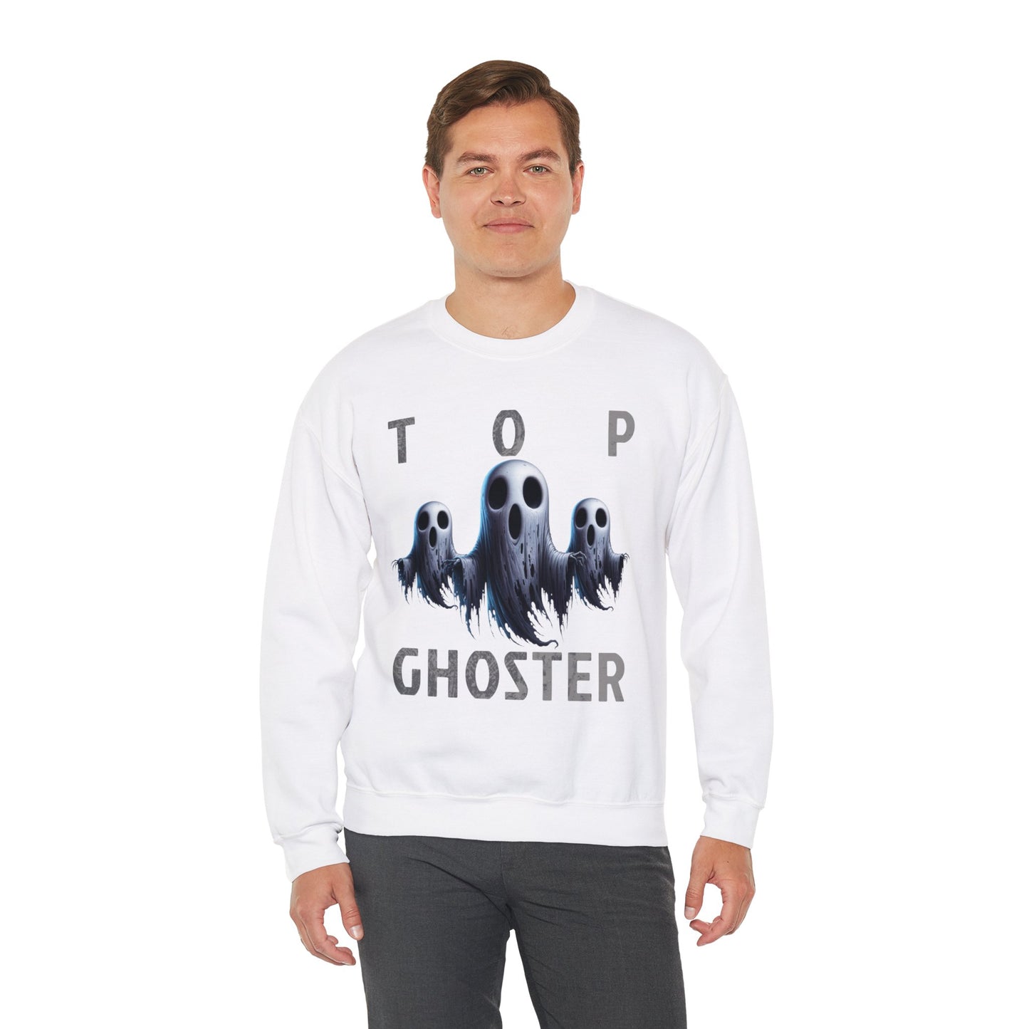 Top Ghoster Ghost Ghoul Scary Creepy Happy Halloween Sweatshirt