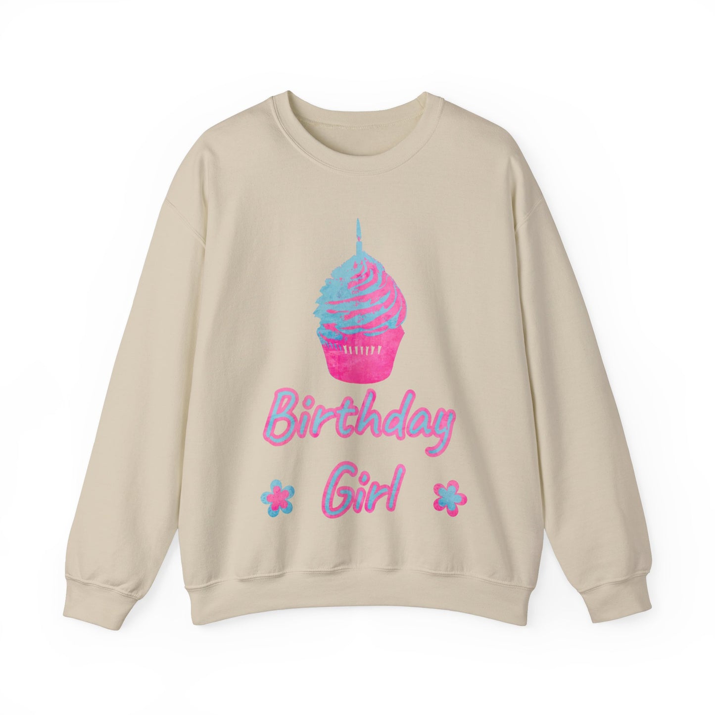 Birthday Girl Blue and Pink Unisex Heavy Blend™ Crewneck Sweatshirt