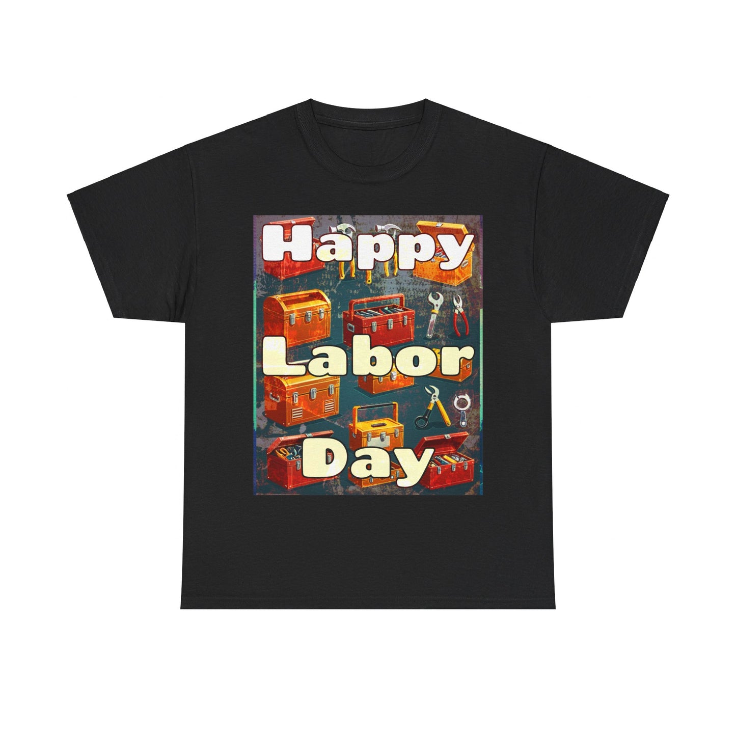 Happy Labor Day Celebrations Grunge Unisex Heavy Cotton Tee