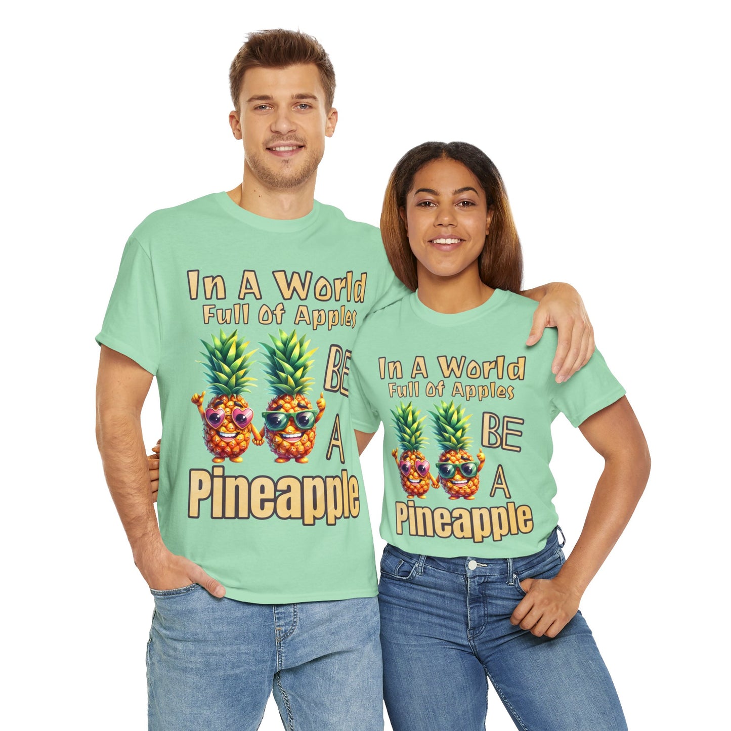 Cool Pineapple Couple Mr & Mrs Unisex Heavy Cotton Tee