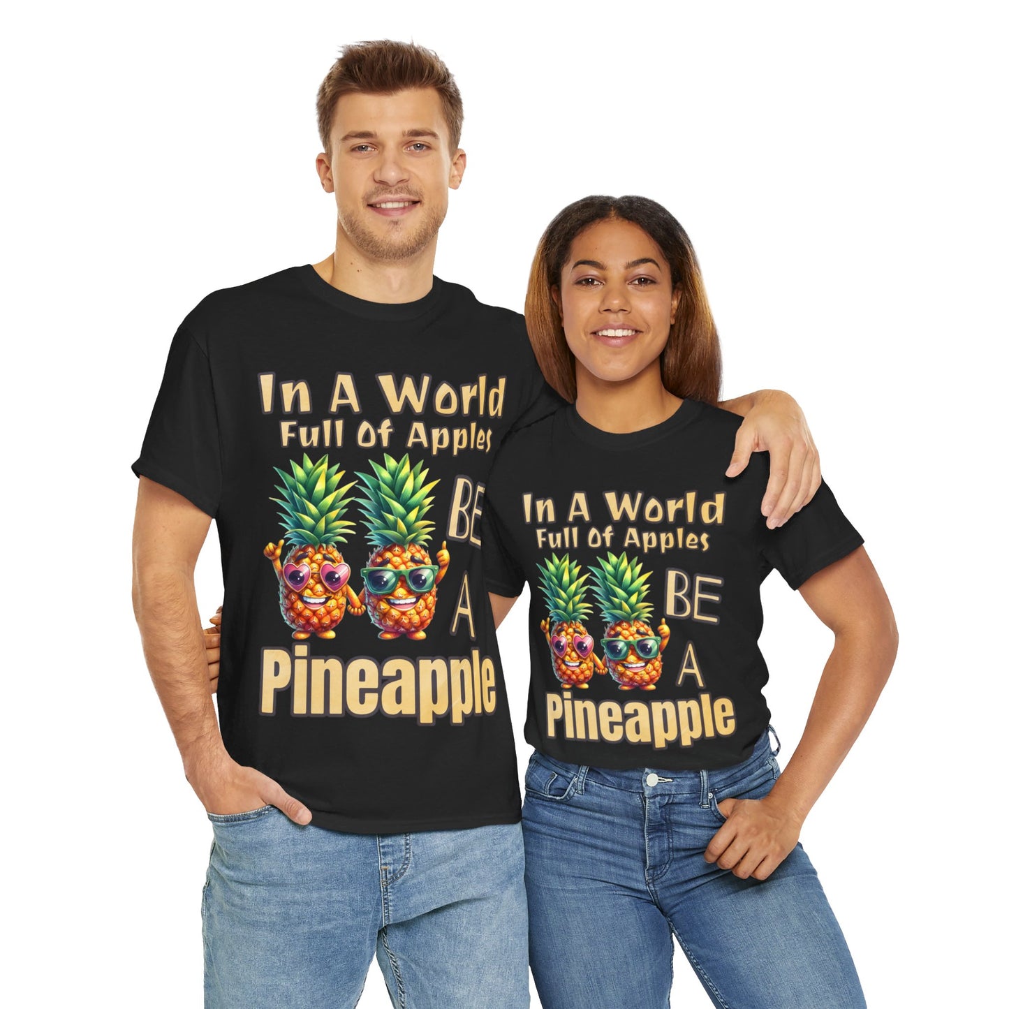 Cool Pineapple Couple Mr & Mrs Unisex Heavy Cotton Tee