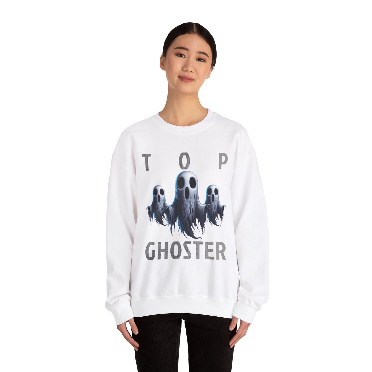 Top Ghoster Ghost Ghoul Scary Creepy Happy Halloween Sweatshirt