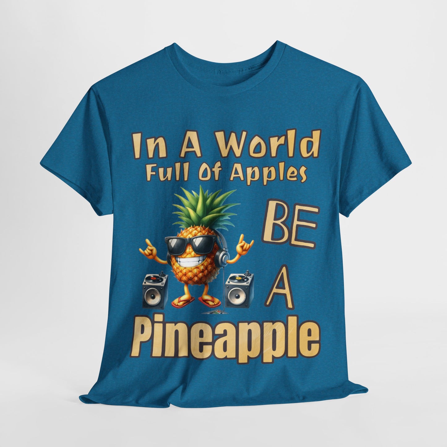 Cool Pineapple With Music & Speakers Unisex Heavy Cotton Tee