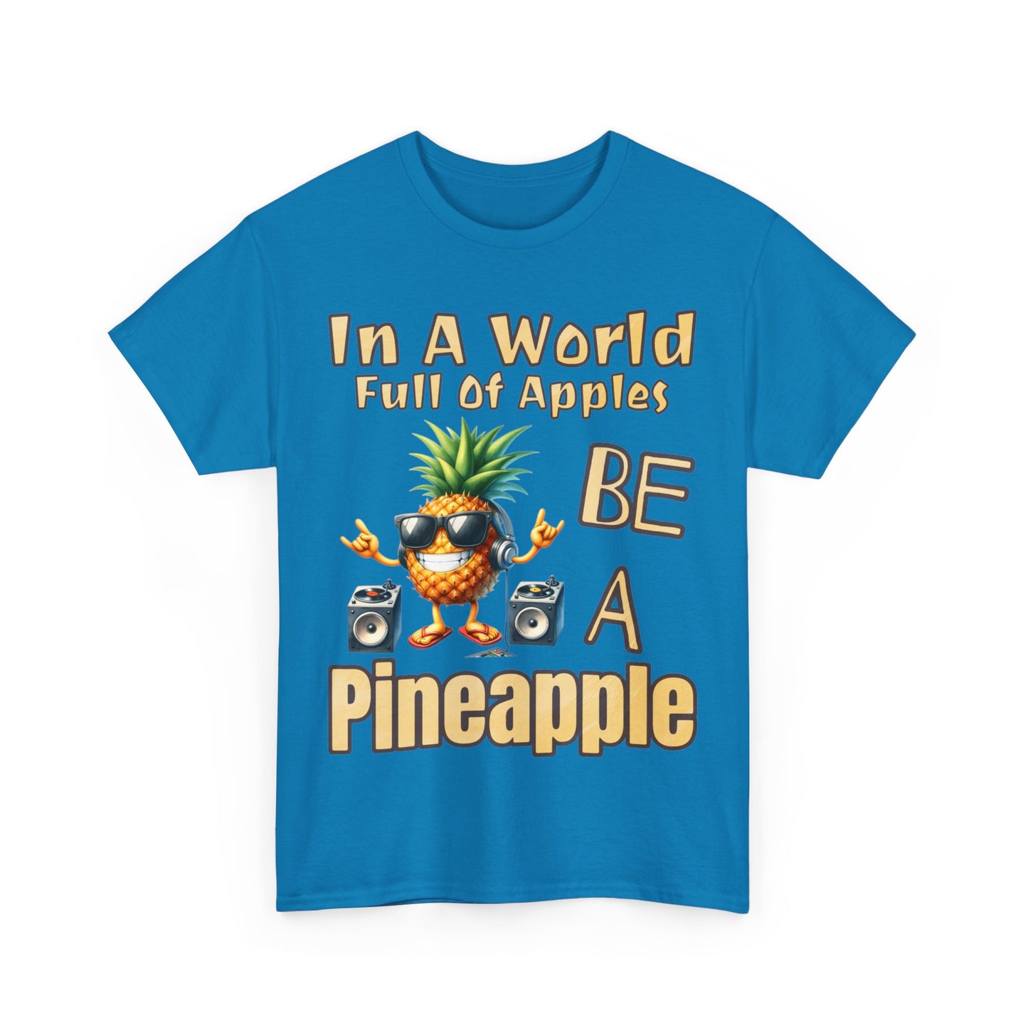 Cool Pineapple With Music & Speakers Unisex Heavy Cotton Tee