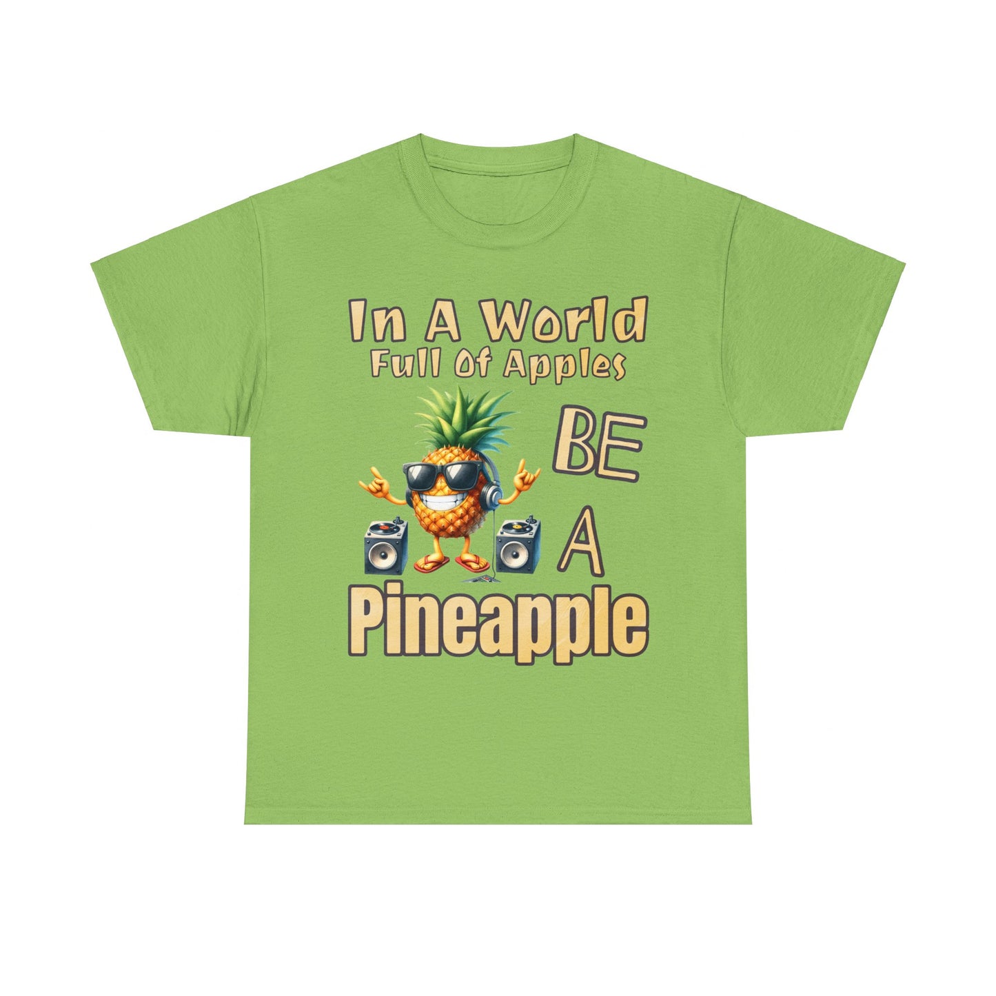 Cool Pineapple With Music & Speakers Unisex Heavy Cotton Tee