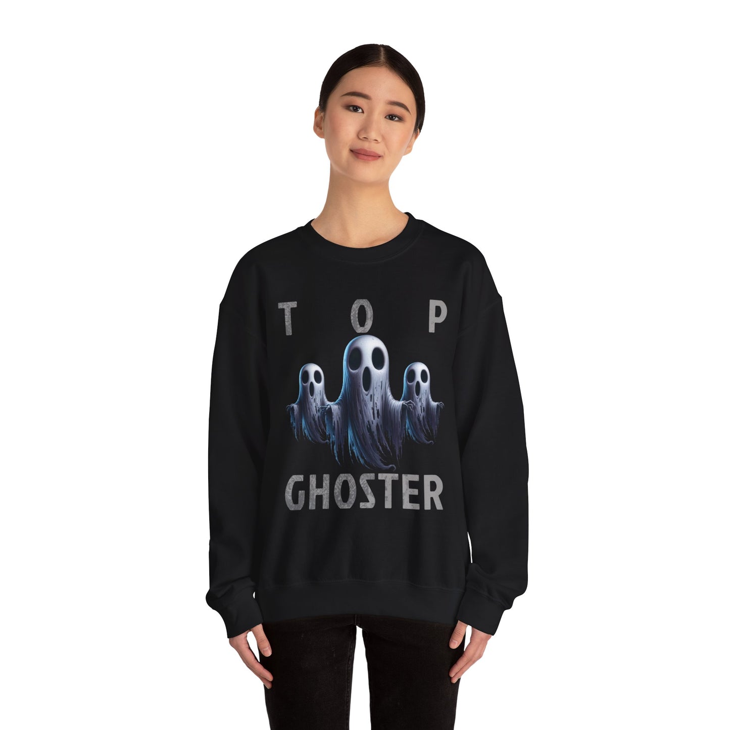 Top Ghoster Ghost Ghoul Scary Creepy Happy Halloween Sweatshirt