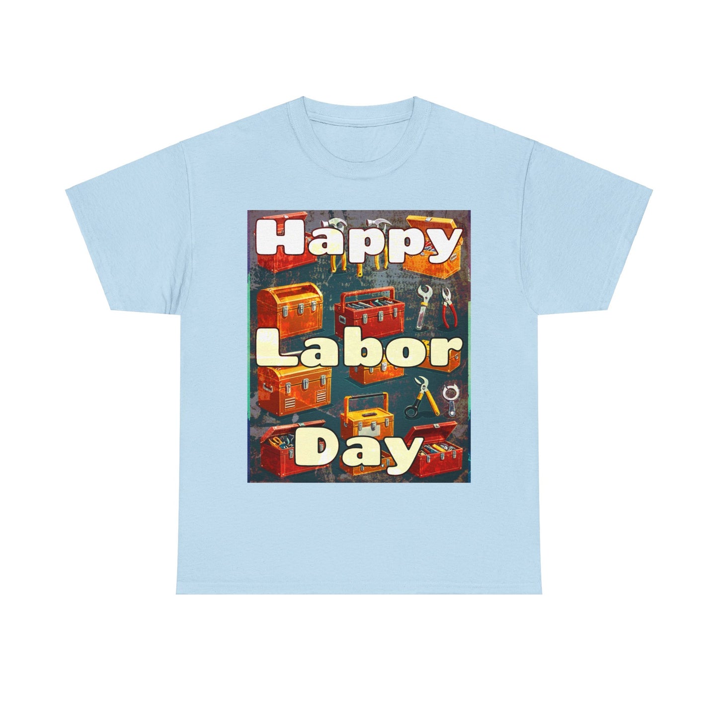 Happy Labor Day Celebrations Grunge Unisex Heavy Cotton Tee