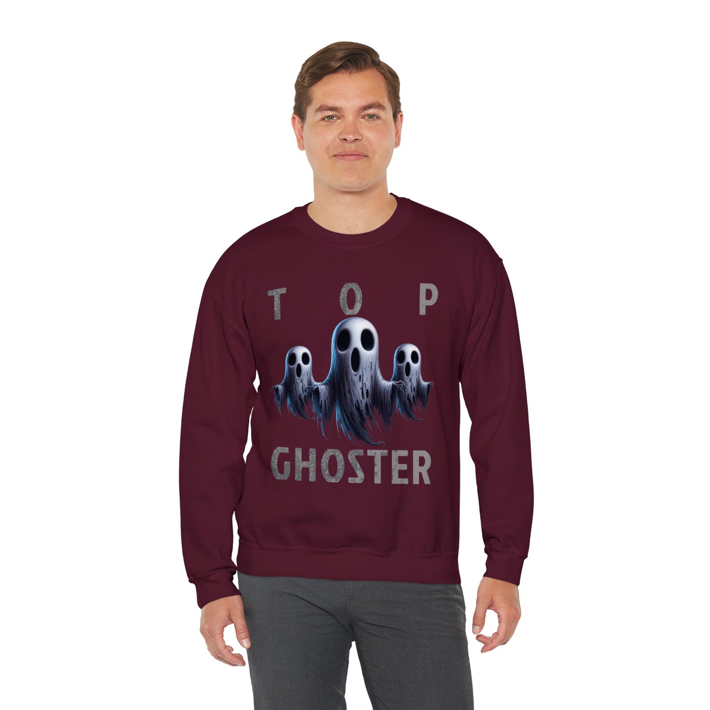 Top Ghoster Ghost Ghoul Scary Creepy Happy Halloween Sweatshirt