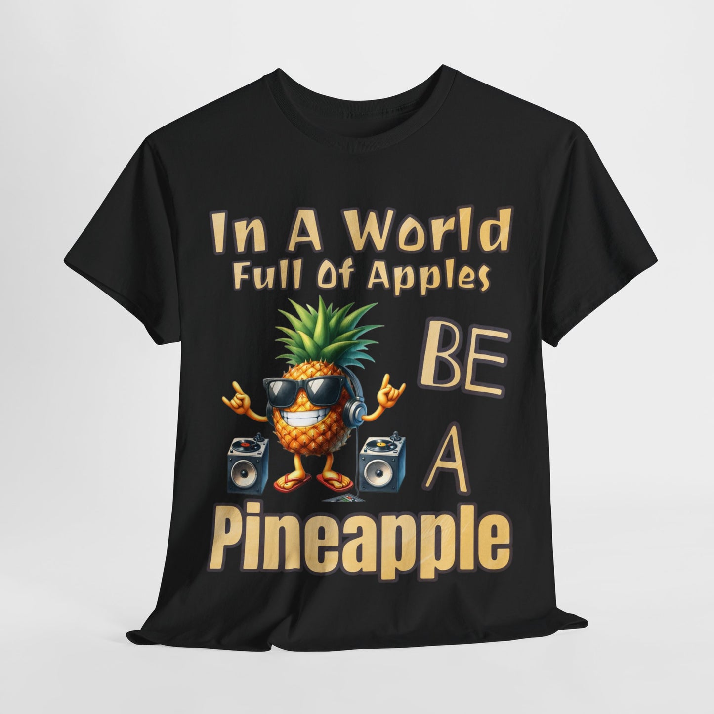 Cool Pineapple With Music & Speakers Unisex Heavy Cotton Tee