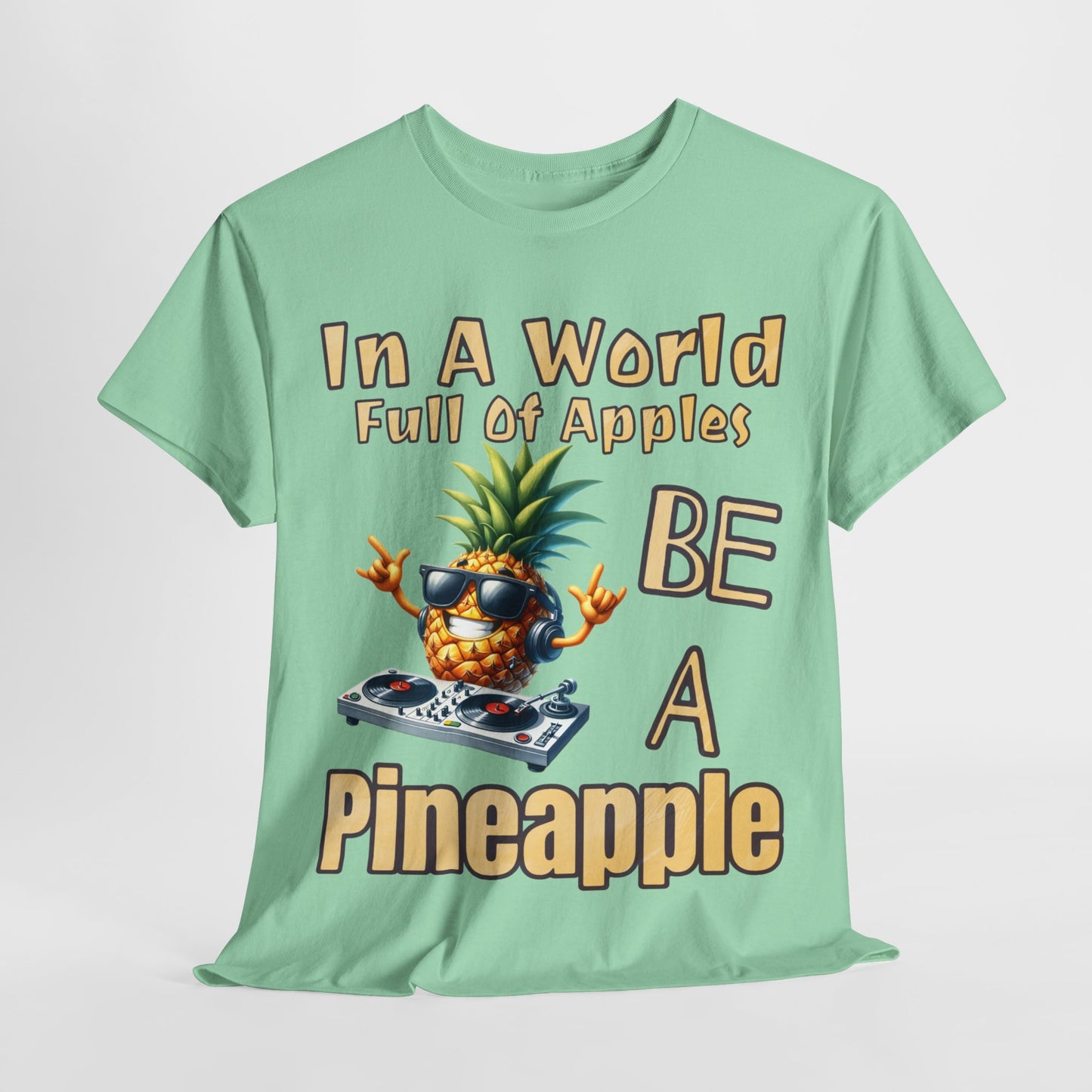 Cool Pineapple DJ Music Decks Unisex Heavy Cotton Tee