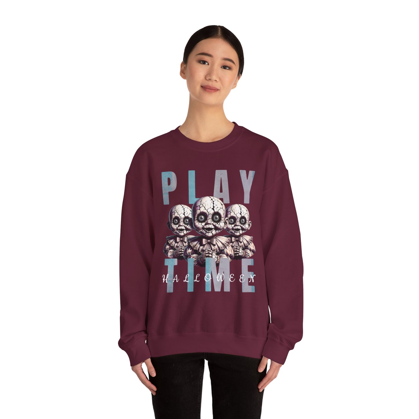 Scary Creepy Doll Playtime Halloween Evil Sweatshirt