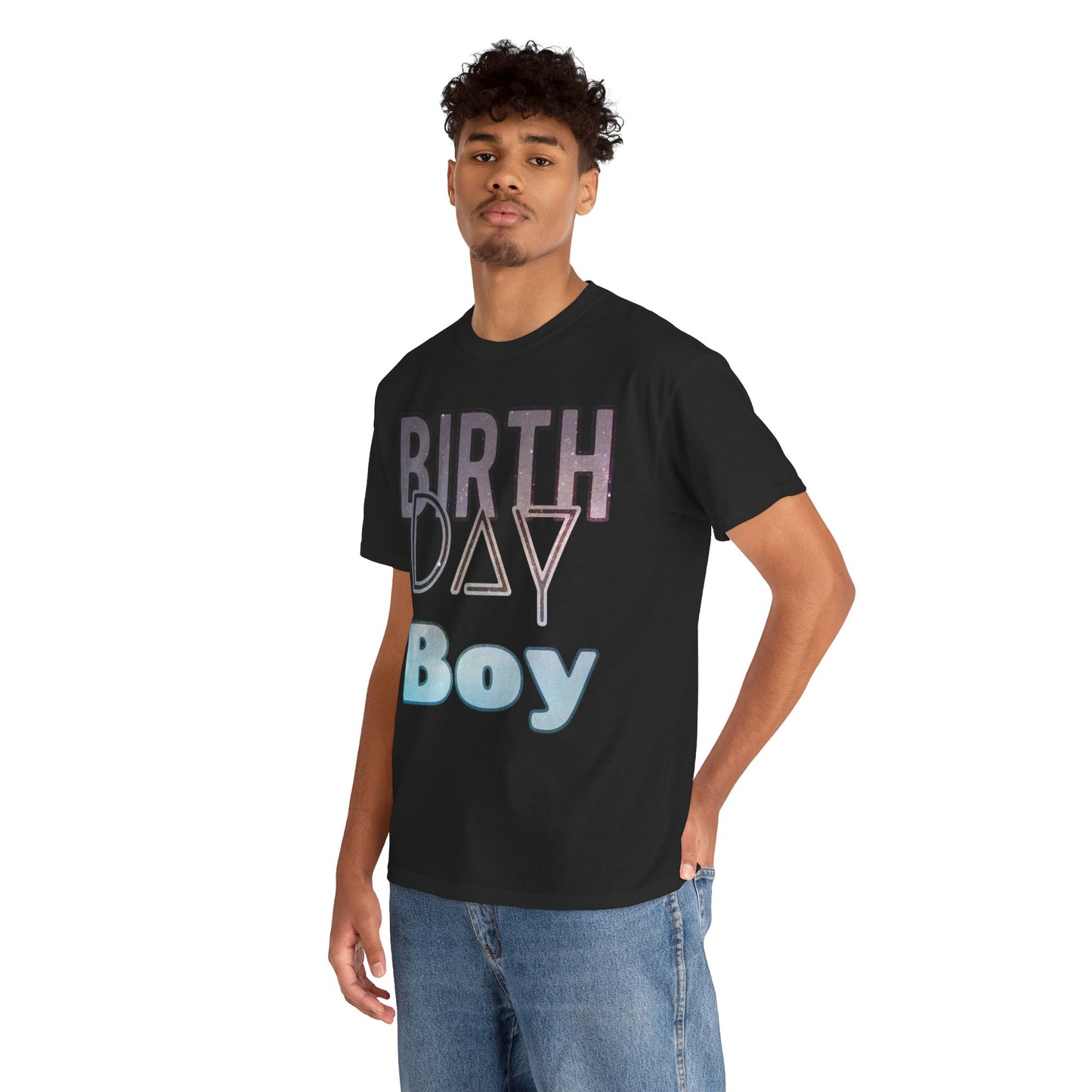 Birthday Boy Stars In Dark Sky Unisex Heavy Cotton Tee