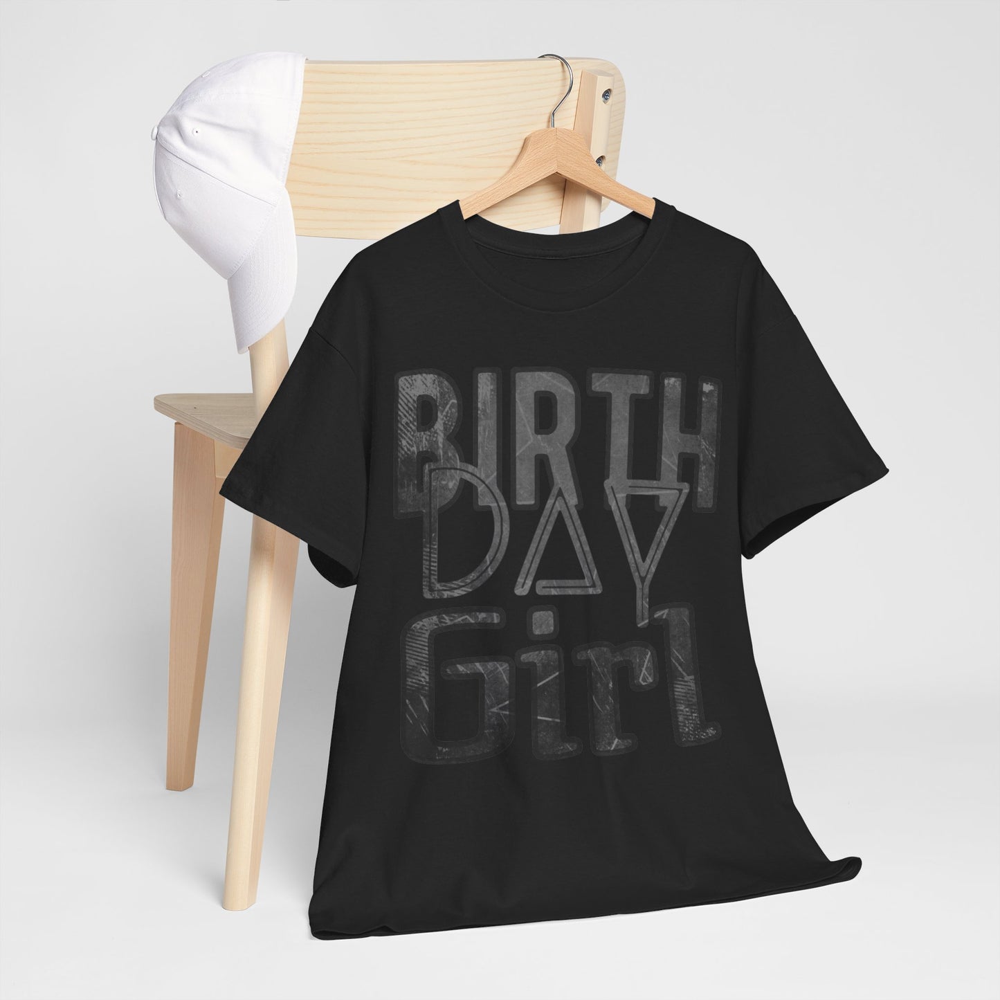 Birthday Girl Dark Grey Grunge Look Unisex Heavy Cotton Tee