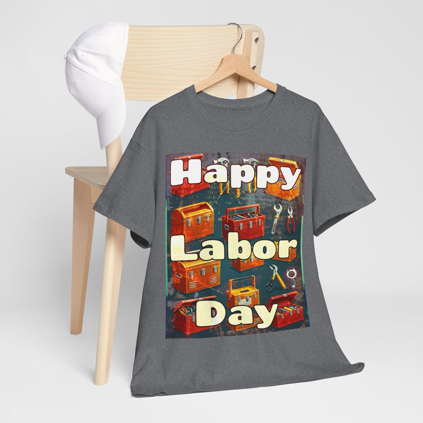 Happy Labor Day Celebrations Grunge Unisex Heavy Cotton Tee