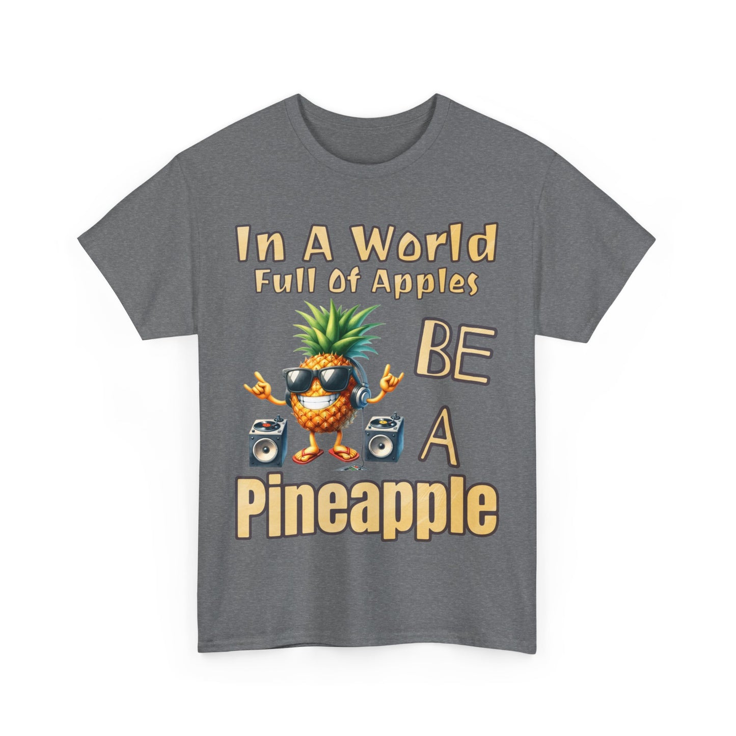 Cool Pineapple With Music & Speakers Unisex Heavy Cotton Tee