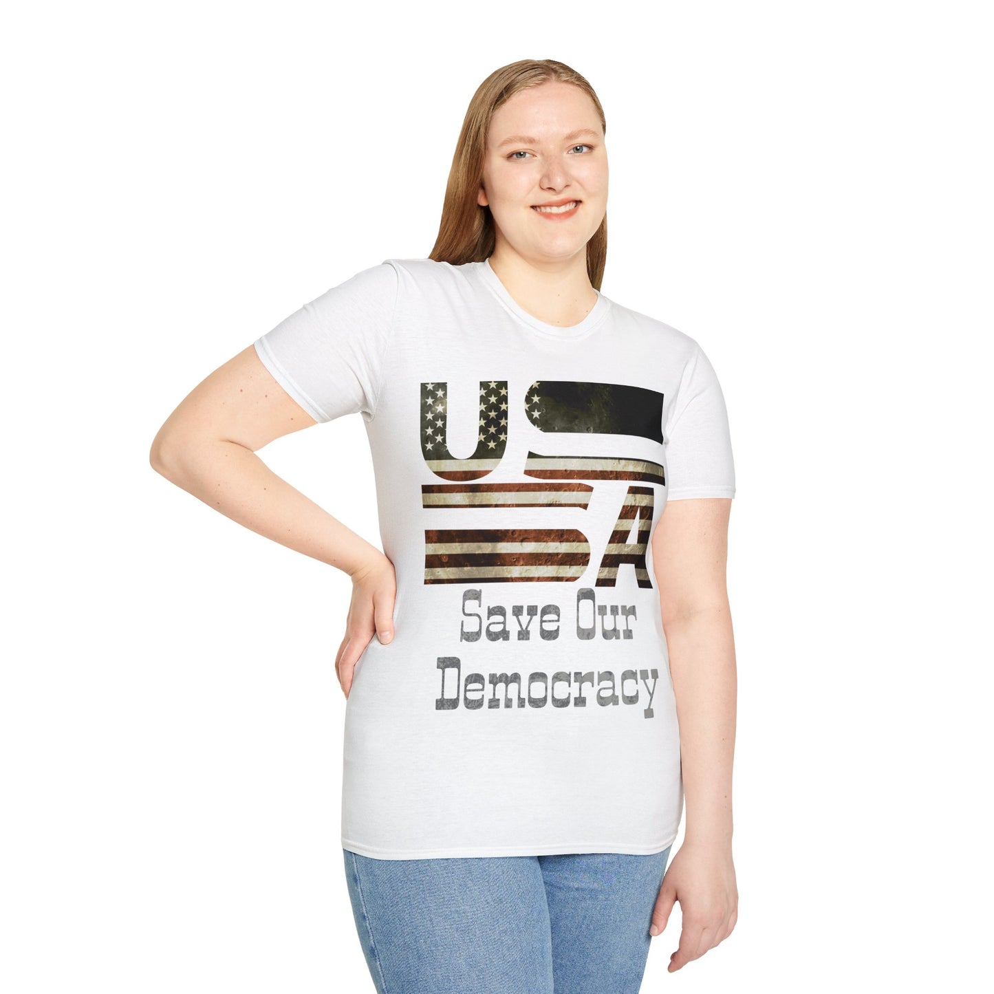 USA Save Our Democracy Unisex Softstyle T-Shirt