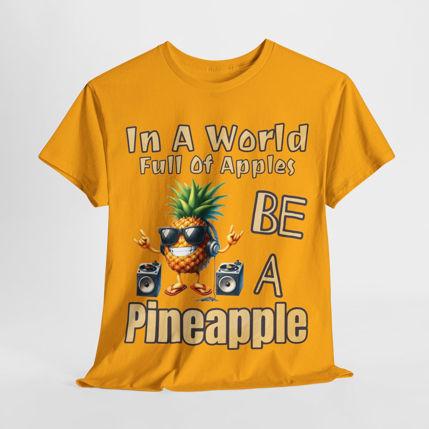 Cool Pineapple With Music & Speakers Unisex Heavy Cotton Tee