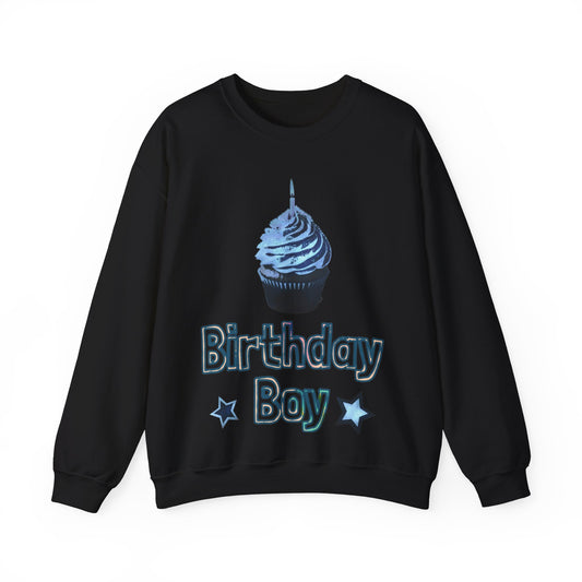 Birthday Boy Blue Cupcake Grunge look Unisex Heavy Blend™ Crewneck Sweatshirt