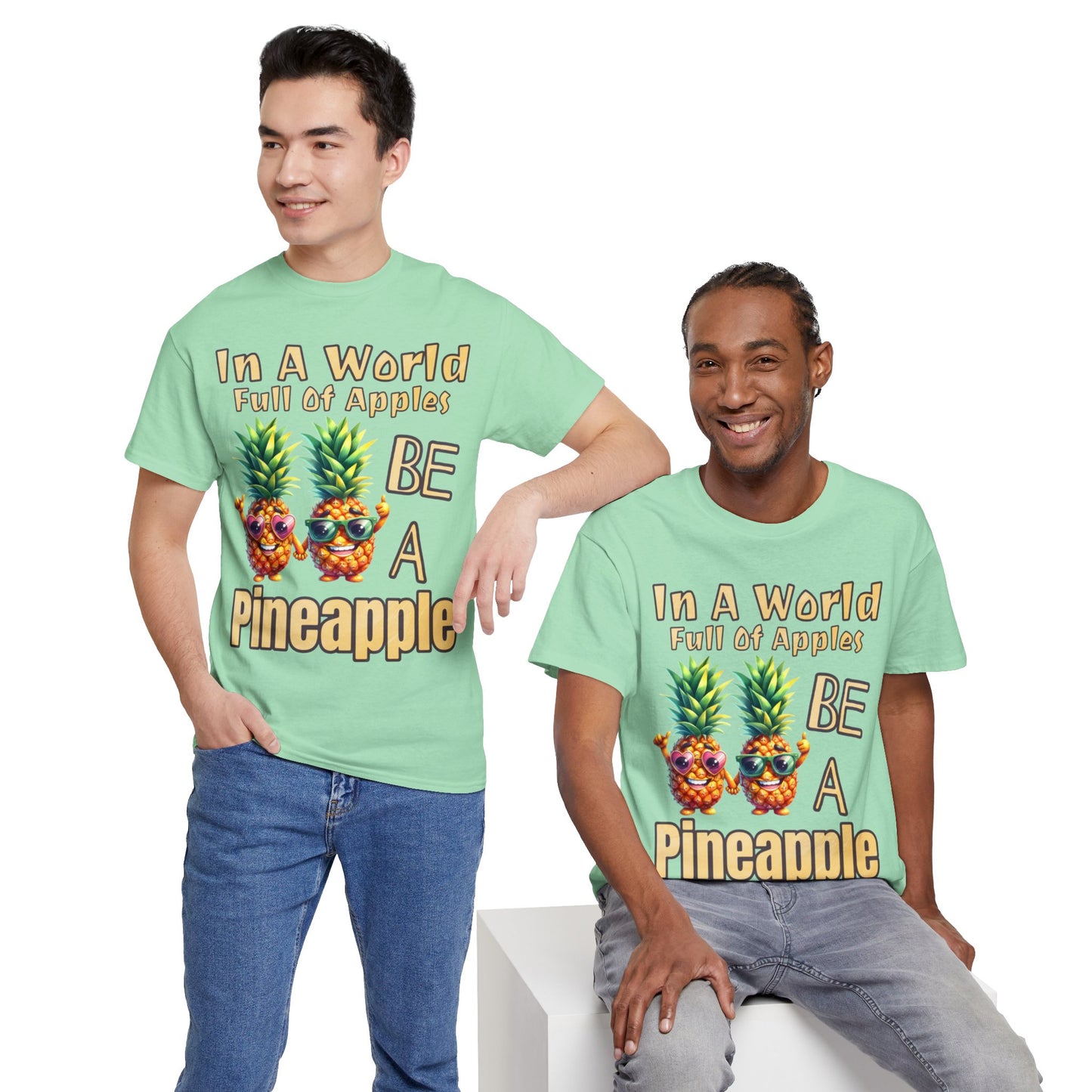 Cool Pineapple Couple Mr & Mrs Unisex Heavy Cotton Tee