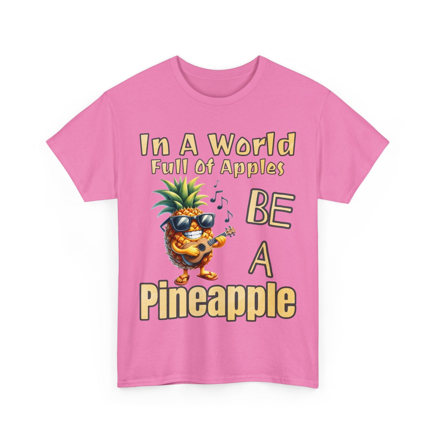 Cool Pineapple Guitar Music Design Unisex Heavy Cotton Tee