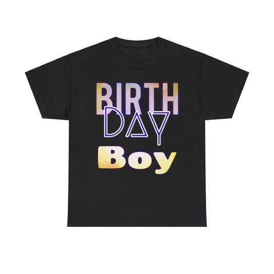 Birthday Boy Gold & Blue Unisex Heavy Cotton Tee