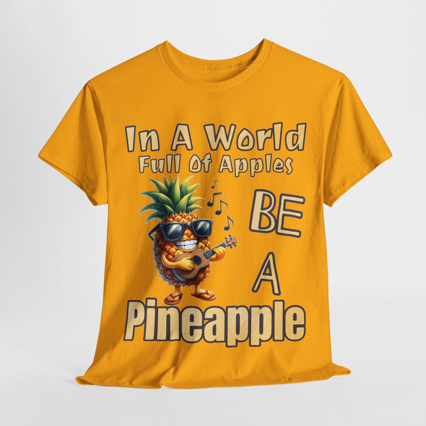 Cool Pineapple Guitar Music Design Unisex Heavy Cotton Tee