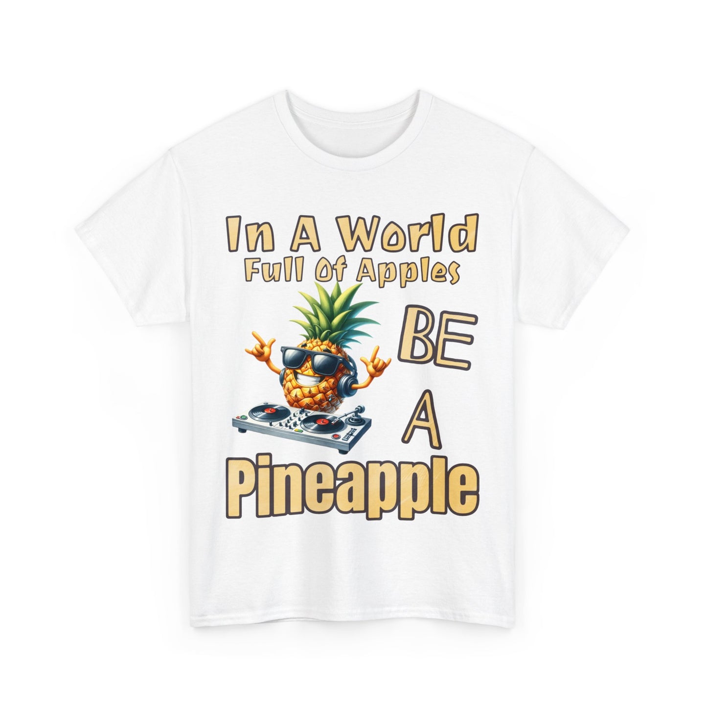 Cool Pineapple DJ Music Decks Unisex Heavy Cotton Tee